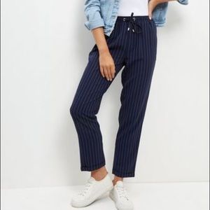 Zara pinstriped navy jogger